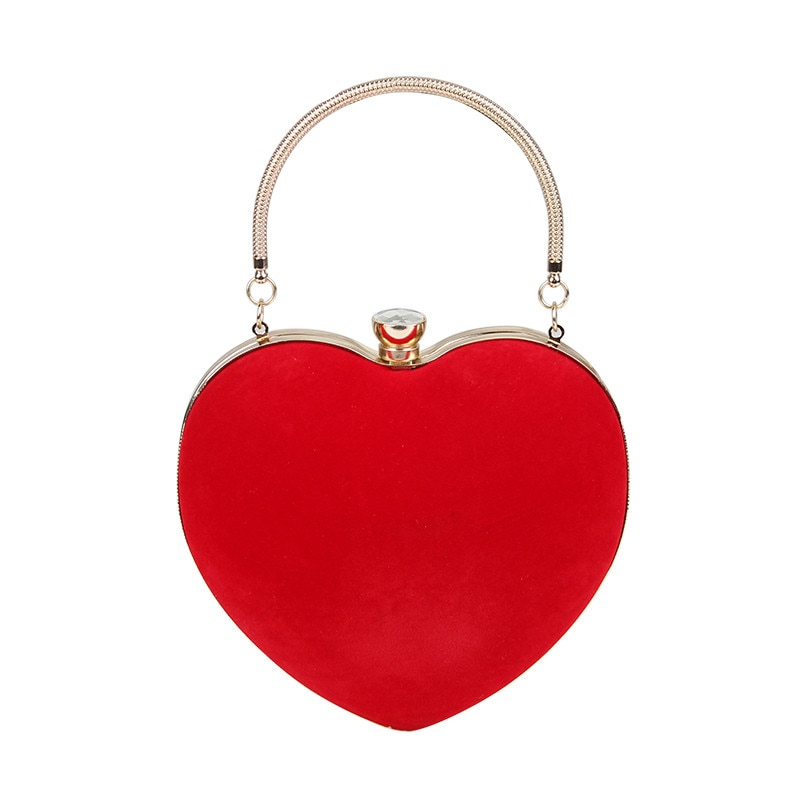 Vintage Heart Shaped Chrystal Evening Clutch Chain Purse Bag – Vibe Handbags