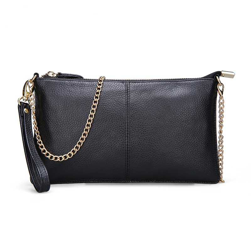 Genuine Leather Clutch Chain Crossbody Bag – Vibe Handbags